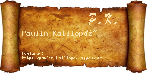 Paulin Kalliopé névjegykártya